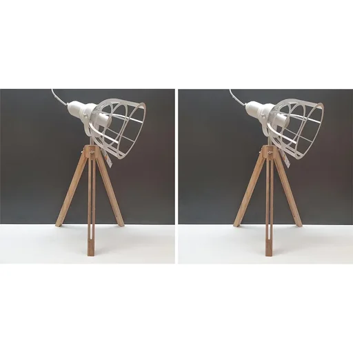 "Excellent Houseware Lampe SET von 2 Metall mit Holz 17x50cm image"