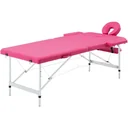 Klappbarer Massagetisch 2 Zonen Aluminium rosa