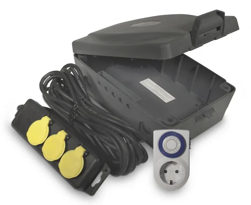 "Outdoor Elektro-Box XXL mit Steckdosenleiste und Zeitschaltuhr image"