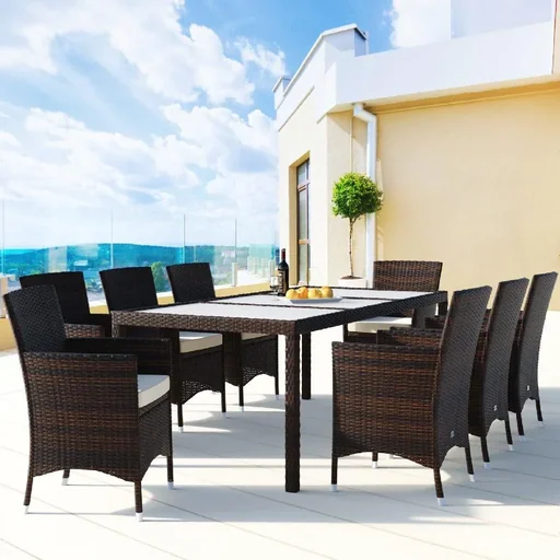 "Gartenset Polyrattan Set 17 - stapelbar Bali braun image"