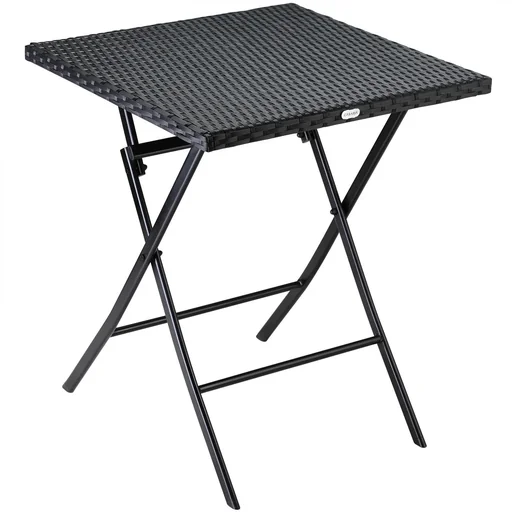 "Klapptisch Polyrotan Schwarz, 63 x 63 x 73 cm image"