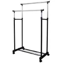 Kleiderständer mit 2 Stangen Garderobenständer rollbar höhenverstellbar