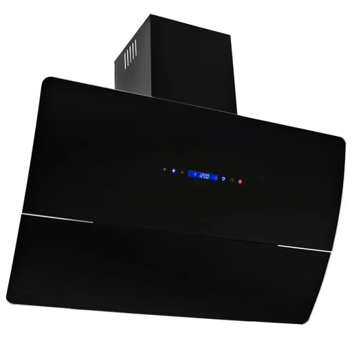 "Wandhaube 756 m³/h 90 cm Edelstahl schwarz image"