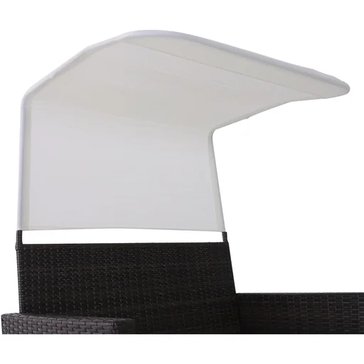 "2-tlg, Gartensofa Gartenmöbel Lounge Gartenset Rattanmöbel Braun Polyrattan 1 x Hocker mit Sonnendach image"