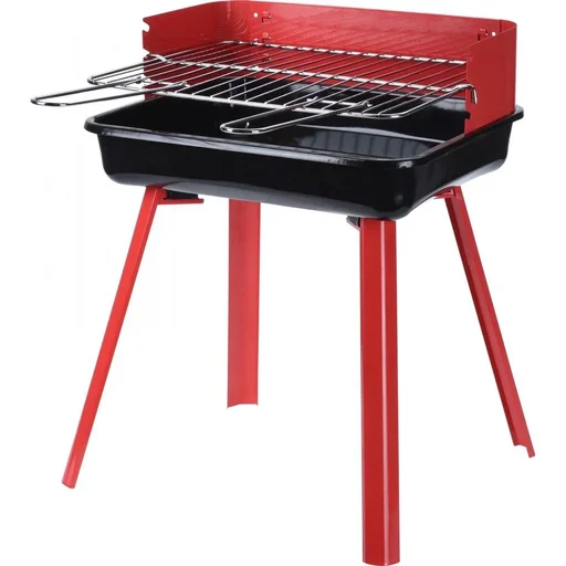 "BBQ Holzkohlegrill - Grillfläche 33 x 26 cm - Rot - Kompakt image"