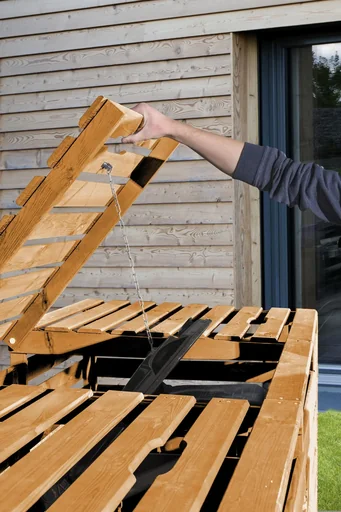 "Mülltonnenbox für 3 Tonnen a 240 L, honigbraun imprägniert image"