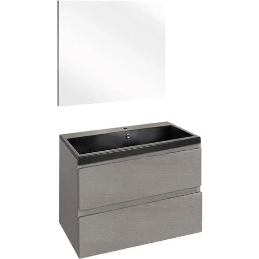 "Concept Badezimmermöbel met spiegel 60cm - gris/schwartz image"