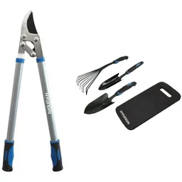 Astschere Hebel 68cm inklusive 4-teiligem Gartenwerkzeug-Set