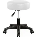 Drehstuhl - Hocker - mit - gepolstertem - Sitz - in - weiß