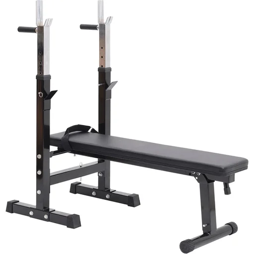 "Multifunktion Hantelbank Kraftstation Trainingsbank mit Dip Barren 5-Fach Höhenverstellbar Dip-Station, Fitnessstation b image"