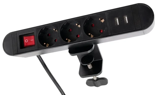 "Schreibtisch Energiezentrale mit 2 USB Ladeports image"