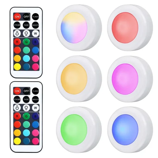 "LED-Lampe 6er-Set Skab Bunt mit Fernbedienung image"