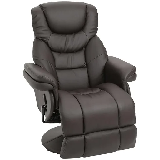 "Relaxsessel, Fernsehsessel, Einzelsofa 135 °Neigung, Stahl+PU+Schaumstoff+Kunststoff, Braun, 79 x 81 x 107 cm image"