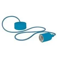 "Design-Lampenhalterung mit Textilkabel - Blau image"