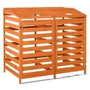 Mülltonnenbox Mülltonnecontainer mit Fronttüren Mülltonnenverkleidung für zwei 240L-Tonnen Massivholz Orange 131L x 85B
