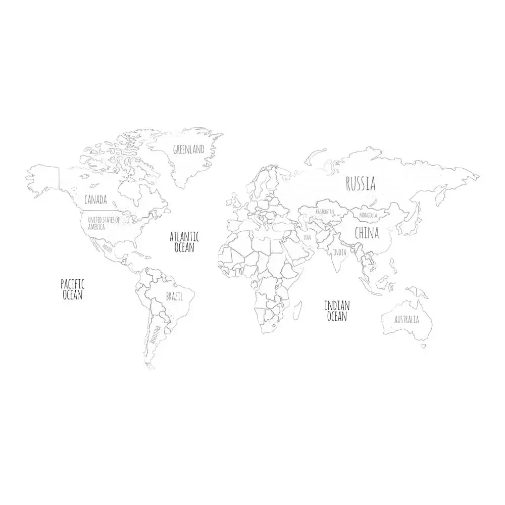 "Lilipinso Wandsticker XL Weltkarte grau weiß image"