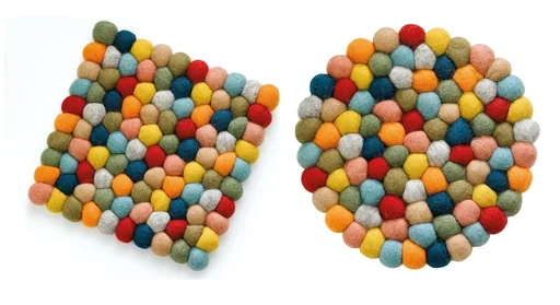 "Filz Untersetzer LANA GRIGIO rund Ø 21 x 3 cm in Weiß-Grau aus Filz image"