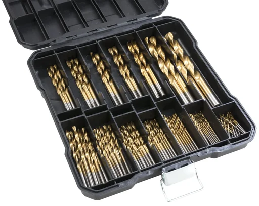 "100-teiliges Titan HSS Bohrer Sortiment inklusive 100 ml Rostlöser gratis image"