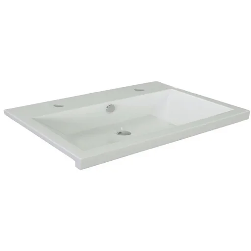 "Concept Waschbecken Polybeton 2 gaten 100cm Weiss image"