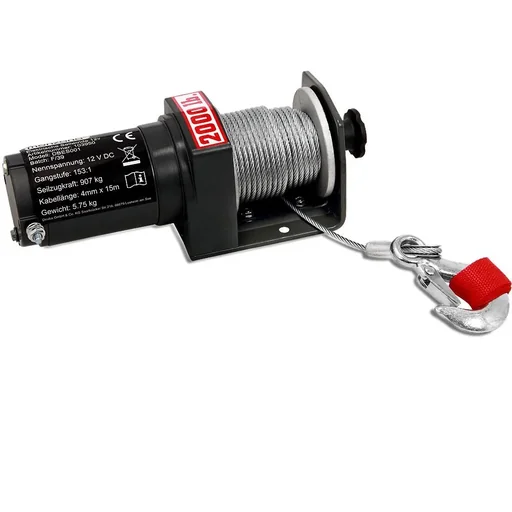 "Seilwinde elektrisch - 12V - 907kg image"