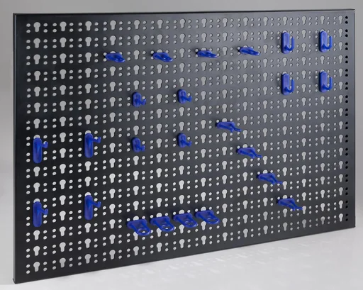 "Lochplatten Werkzeugwand Metall mit 24 Gerätehaken image"