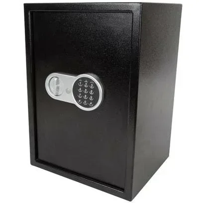 "Elektronischer Tresor mit Code und Schlüssel, großer Stahltresor mit LED-Licht und herausnehmbarem Einlegeboden, sicherer Tresor für Zuhause und Büro für Schmuck, Dokumente und Bargeld, 50x35x31 cm image"