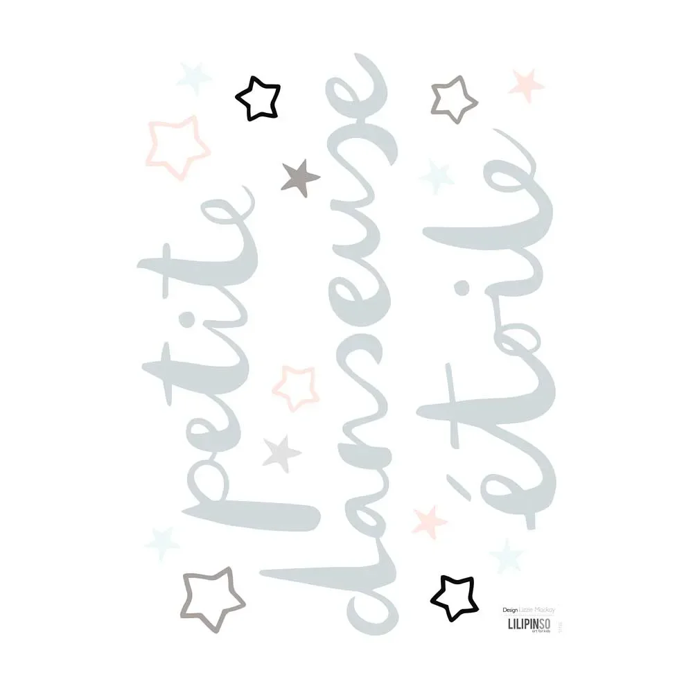 "Lilipinso Wandsticker Spruch "Petite danseuse étoile" grau image"