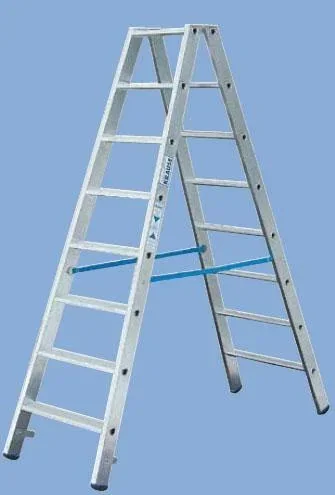 "Stufen Doppelleiter 2 x 8 Stufen Leiter Alu image"