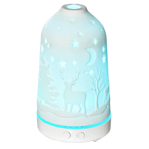 "Aroma Diffuser Luftbefeuchter für ätherische Öle 7 Farben LED 2 Sprühnebel-Modi automatische Abschaltung Keramischer Dec image"