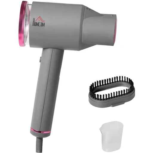 "Zusammenklappbarer Wäschedampfer 2 Positionen und 160 ml Wassertank 1520 W Aluminium Kunststoff grau+rose 27,5 x 18,2 x image"