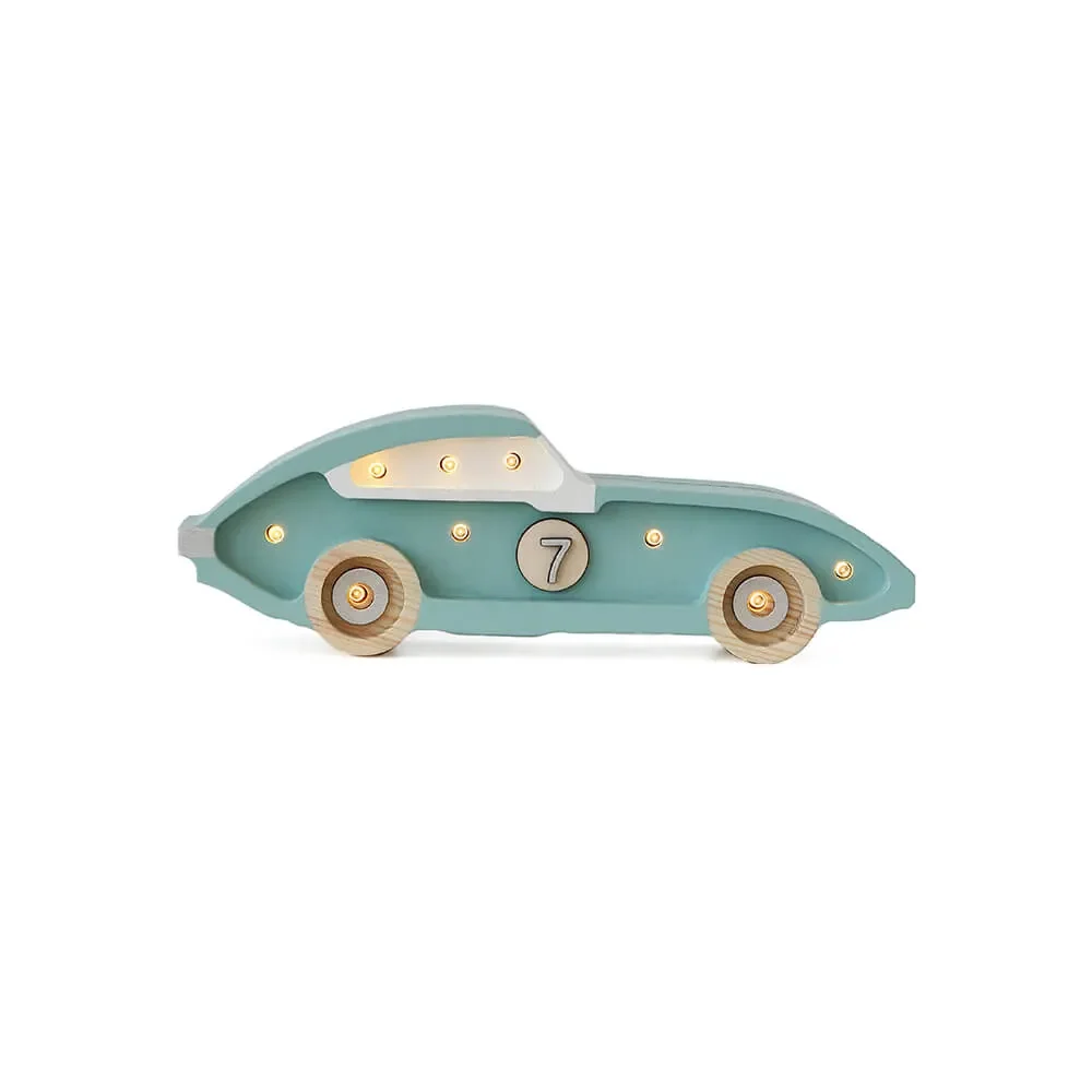 "little lights Led Deko Kinderlampe Mini Rennwagen blau image"