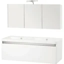 Badezimmermöbel Stripe 120cm incl verlichting - Weiss