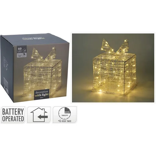 "Weihnachtsbeleuchtung Geschenkbox 40 LED 20cm hoch image"