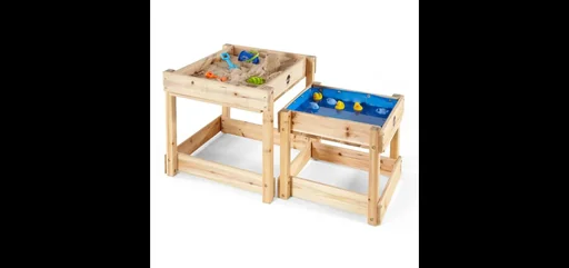 "Sand- und Wassertisch Sandy Bay, Outdoor-Spieltisch für Kinder aus Holz, 2er Set, natur image"