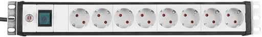 "Steckdosenleiste Premium-Line 8-fach, 19" Format ideal für Serverschränke, schwarz/grau image"