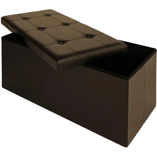 "Klappbare Bank/Sitzhocker MDF 80x40x40 cm braun image"