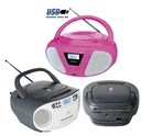 CD Radio Boombox mit UKW-Radio, CD, Kassette und AUX-IN, pink