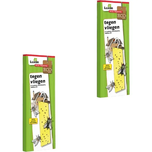 "Luxan Fliegenklammer / Fliegenfalle / Klebestreifen mit Haken - ECO ungiftig - 2 PIPS image"