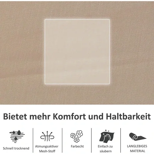 "Schaukelstuhl Schwingsessel Gartenstuh Schaukelliege Metall Mesh Schwarz+Beige 150 x 62 x 88 cm image"