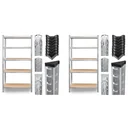 Werkzeugregal 875 kg Tragkraft verzinkt MDF 180x90x40cm - 2er Set
