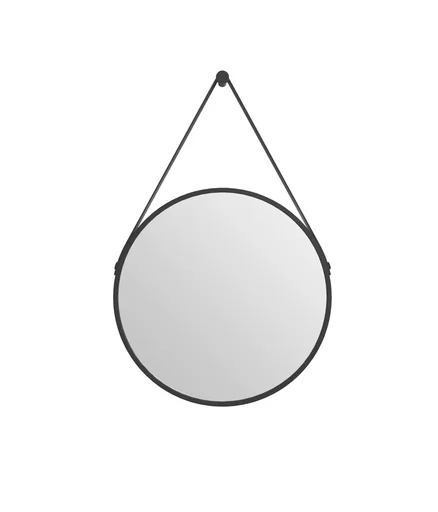 "Dekorativer runder Wandspiegel in schwarz matt Ø 50 cm image"