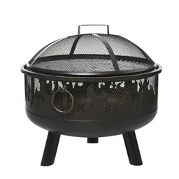 2-in-1 Feuerschale Feuerkorb Feuerstelle mit Funkenschutz Grillrost Garten BBQ S