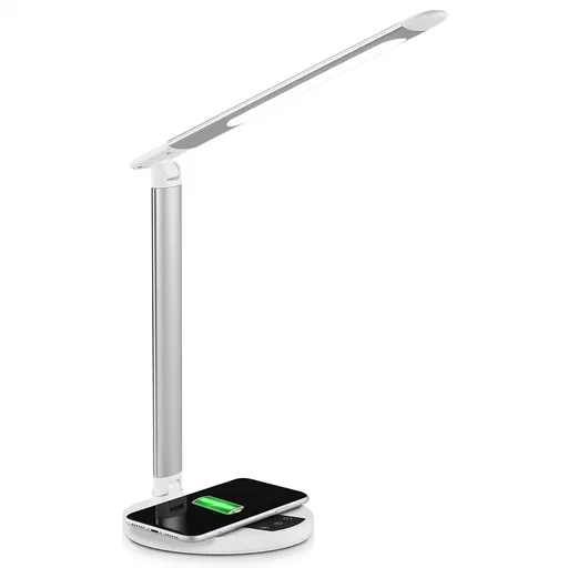 "LED-Tischleuchte - Dimmbar - Weiß/Silber- 36 x 5 cm image"