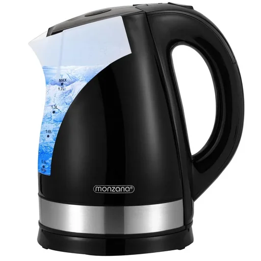 "Wasserkocher Design Schwarz/Silber 1,7L image"