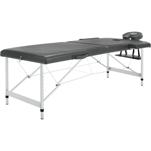 "Massageliege 2 Zonen 186x68 cm Aluminiumrahmen anthrazit image"