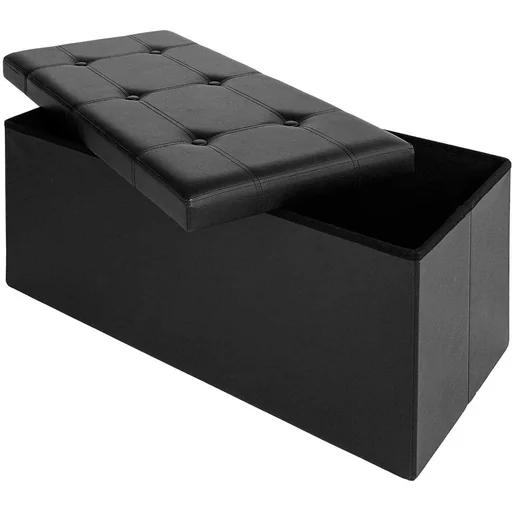 "Klappbare Bank / Sitzhocker MDF - 80x40x40 cm schwarz image"