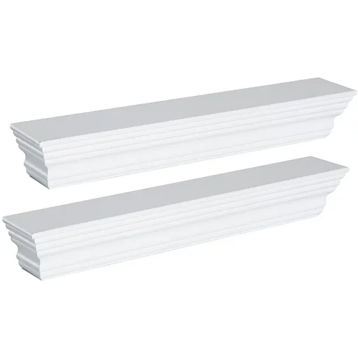 "Wandregal Hängeregal 2er Set MDF Weiß 61x10cm image"