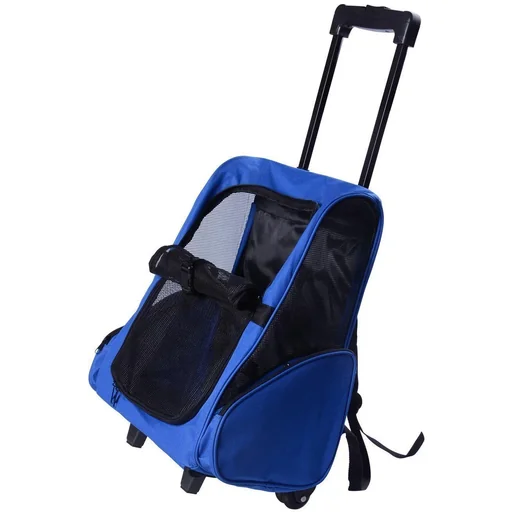 "2in1 Hunde Trolley Tragetasche Rucksack blau image"