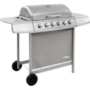 Gasgrill mit 6 Brennern silber