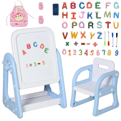 "Kindertafel mit Stuhl und Malzubehör image"